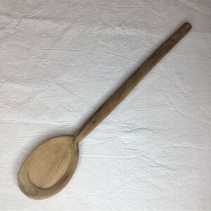 Big Old Wooden Carved Spoon 21” Primitive Folk Art Vintage Antique Wood Large